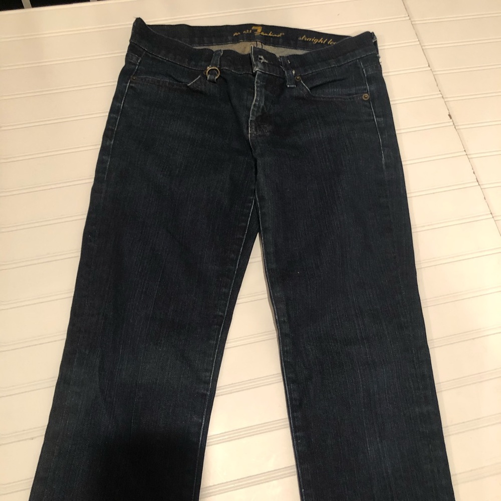7 FAM Dark Straight Leg Jeans - Picture 3 of 10